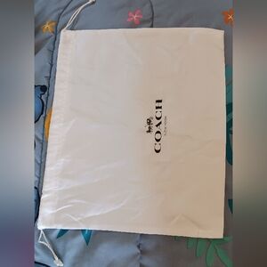 Coach Satin White Dust Bag Cover XL Drawstring